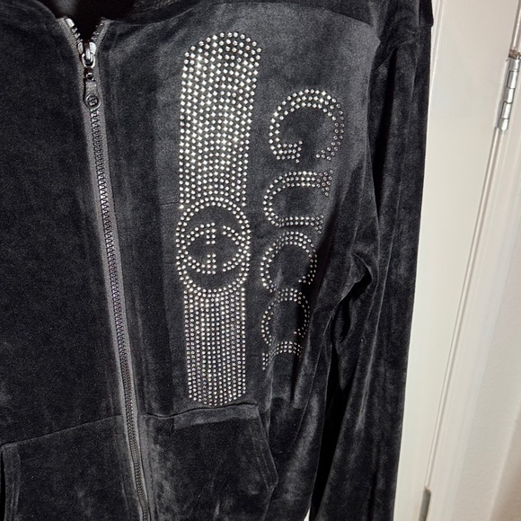 Gucci Black Velour Jacket with Rhinestone Detail - Picture 3 of 4